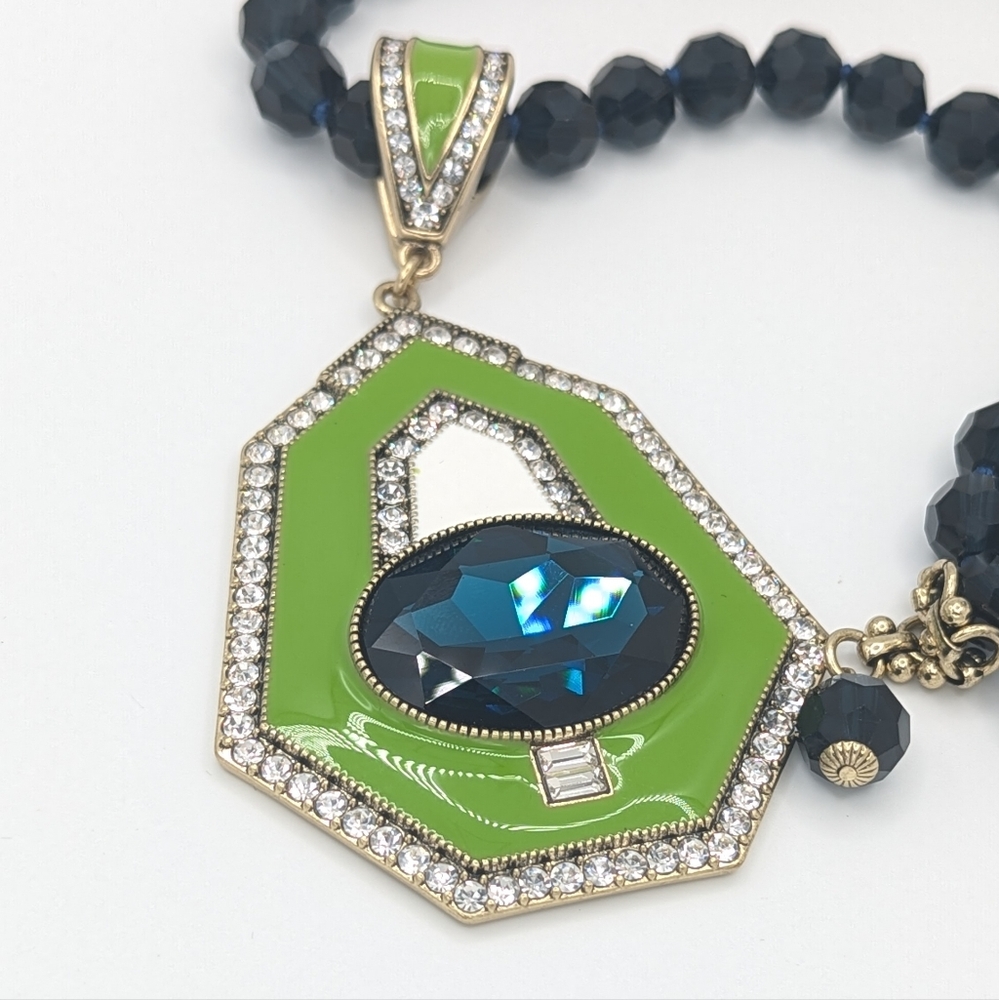 Heidi Daus Well Connected Statement Necklace Gree… - image 6